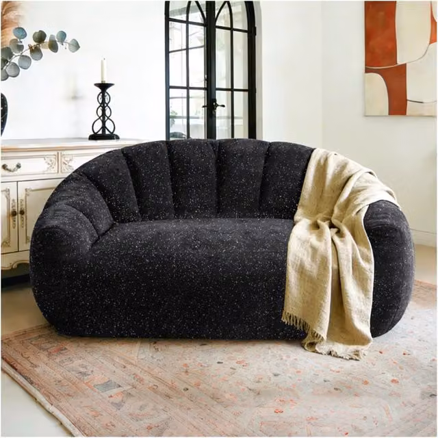 Poltrona sacco design orso nero in flanella REDOM