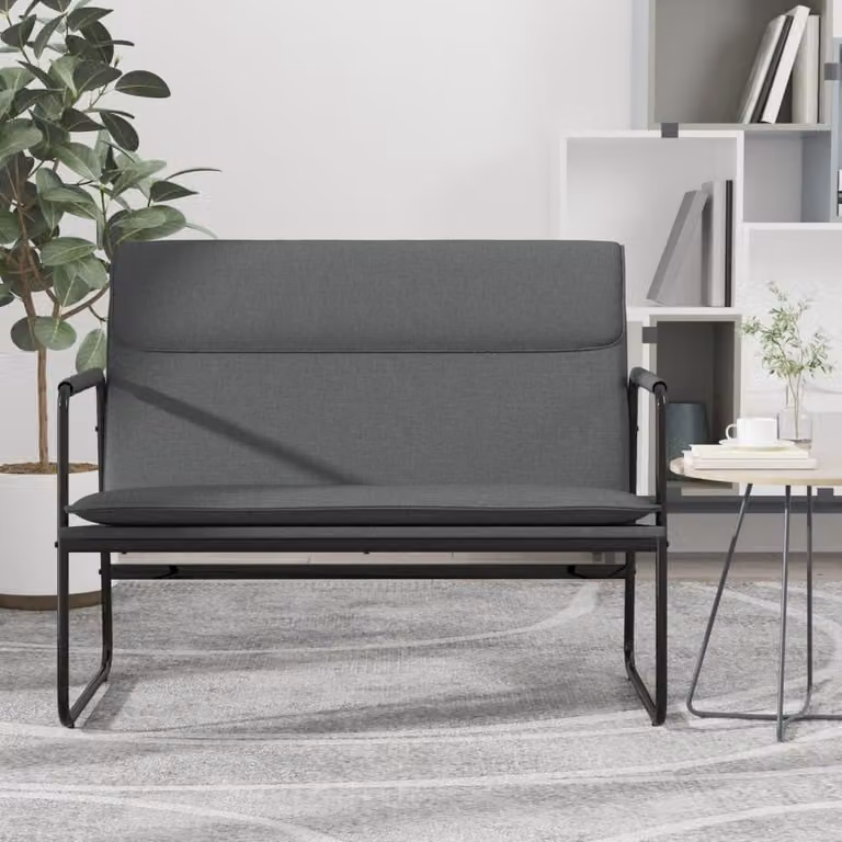Panca moderna vidaXL in tessuto grigio per soggiorno L: 100 cm, P: 64 cm, H: 80 cm