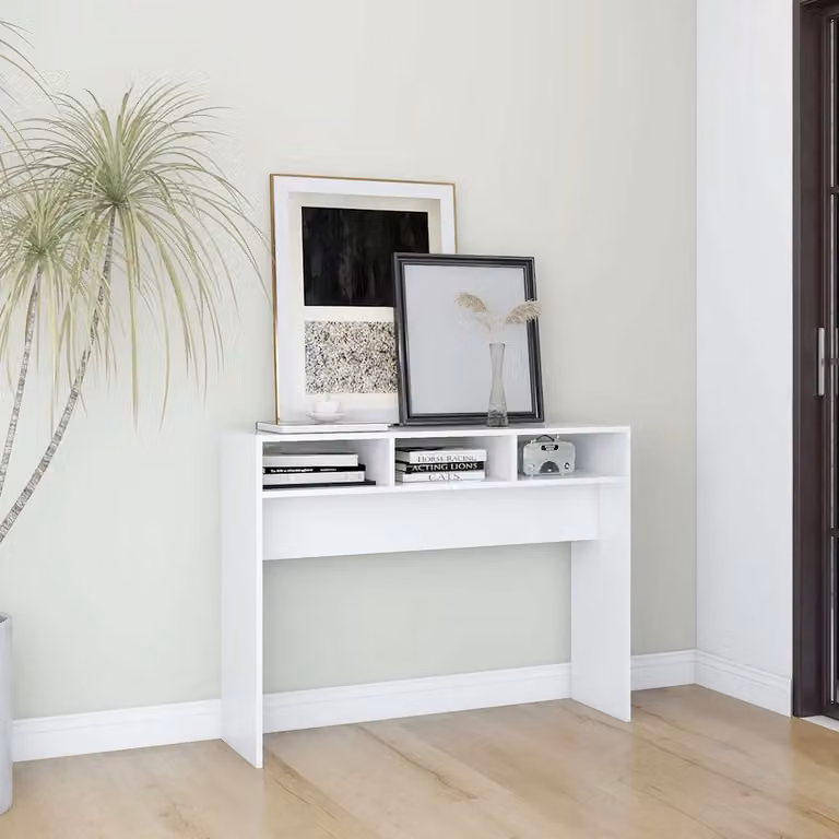 vidaXL Tavolino Consolle Moderno Bianco L: 105 cm, P: 30 cm, H: 80 cm in Legno e MDF