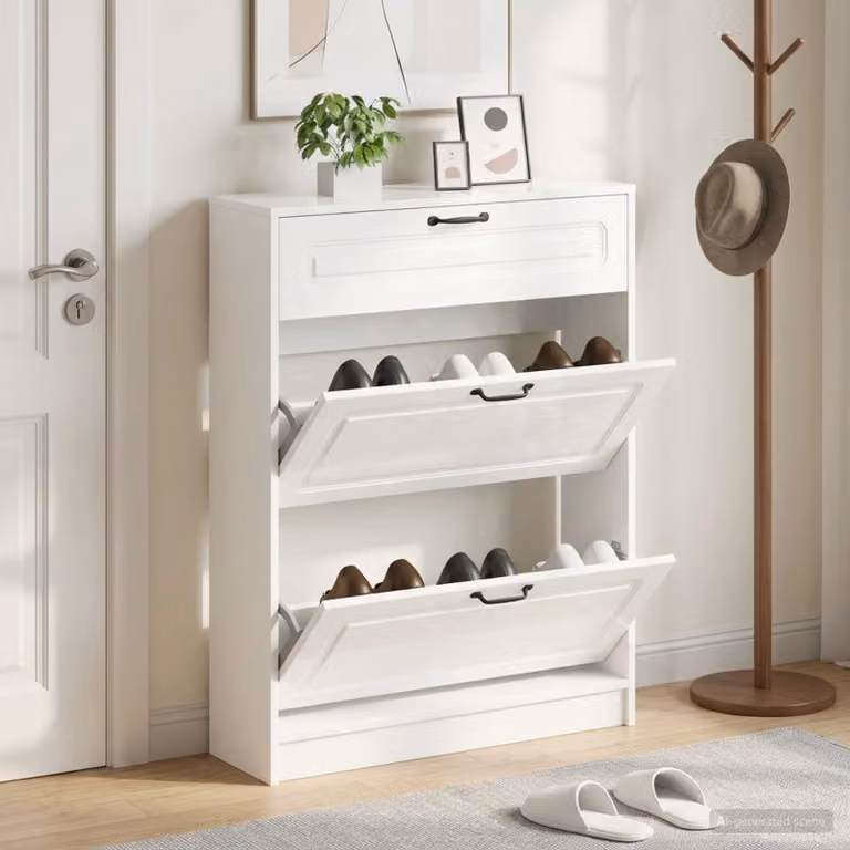Mobile porta scarpe vidaXL UTRECHT moderno con ante a ribalta in MDF e metallo L 78 cm x P 24 cm x H 100 cm