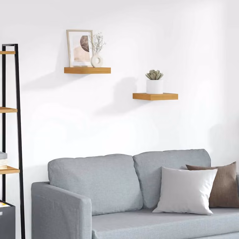 Set di 2 Scaffali da parete vidaXL in legno marrone L: 23 cm, P: 23,5 cm, H: 3,8 cm
