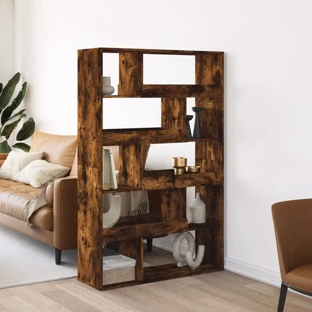 Libreria vidaXL in MDF Marrone con Ripiani per Soggiorno L: 100 cm, P: 33 cm, H: 156,5 cm