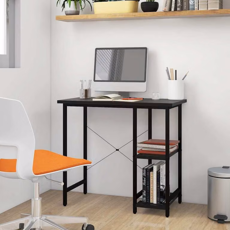 Scrivania per Computer vidaXL Nera in MDF e Metallo L 80 x P 40 x H 72 cm