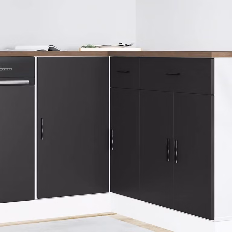 Base lavello mobile Lyon vidaXL nero in legno multistrato e MDF con ante a battente