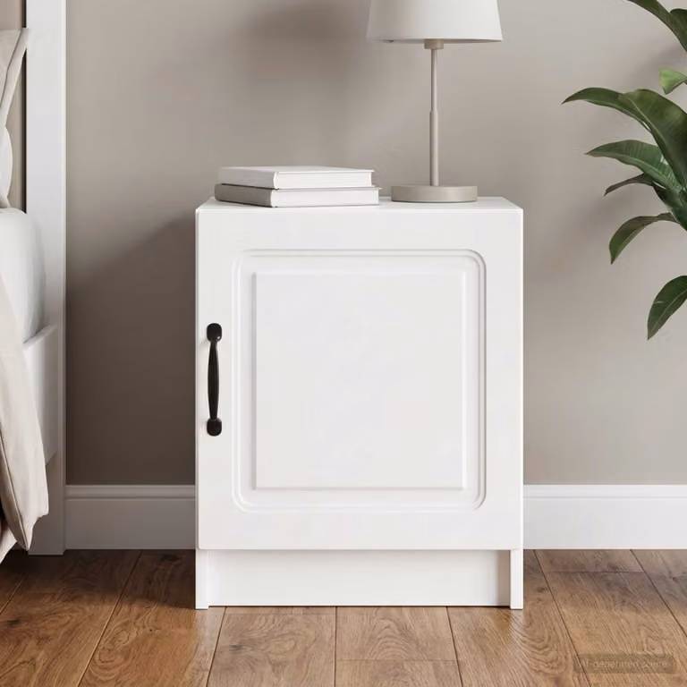 vidaXL Armadio da Notte Moderno Bianco Lucido L/P/H: 43 x 34,5 x 47 cm