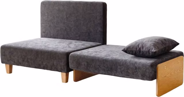 Poltrona letto singolo 2 in 1 pieghevole HOMCOM con cuscini, grigio scuro