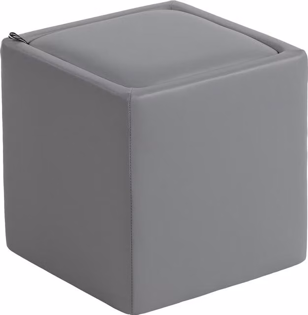 Pouf Contenitore HOMCOM in Ecopelle Grigio, L/P/H: 40 x 40 x 40 cm