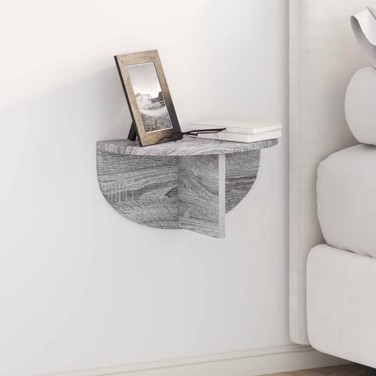 Set di 2 Scaffali da parete vidaXL in MDF Grigio, L 38 x P 19 x H 19 cm