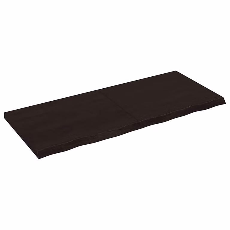 Ripiano a parete vidaXL in rovere massello marrone scuro L: 120 cm, P: 50 cm, H: 2-4 cm