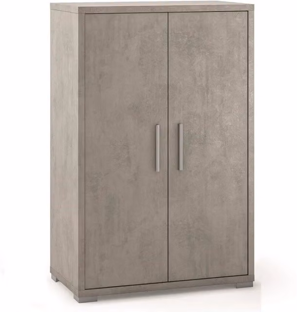 Mobile Armadio Sarmog con 2 Ante in Finitura Cemento Grigio H110 x L71 x P41 cm