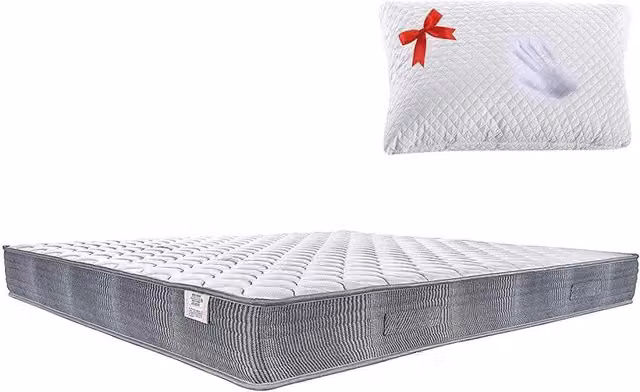 Kit Farmarelax composto da materasso ortopedico con fascia 5D traspirante e due guanciali in regalo, colore bianco, L/P/H: 160 x 190 x 19 cm