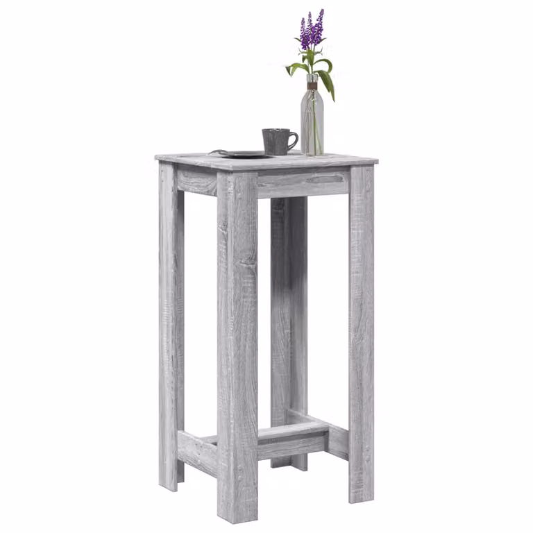 vidaXL Tavolo da Bar Moderno Grigio in Legno Multistrato L: 51 cm, P: 50 cm, H: 103,5 cm