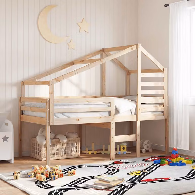 vidaXL Tetto per Letto Bambini in Legno Massello di Pino, L/P/H: 188 x 97 x 113 cm