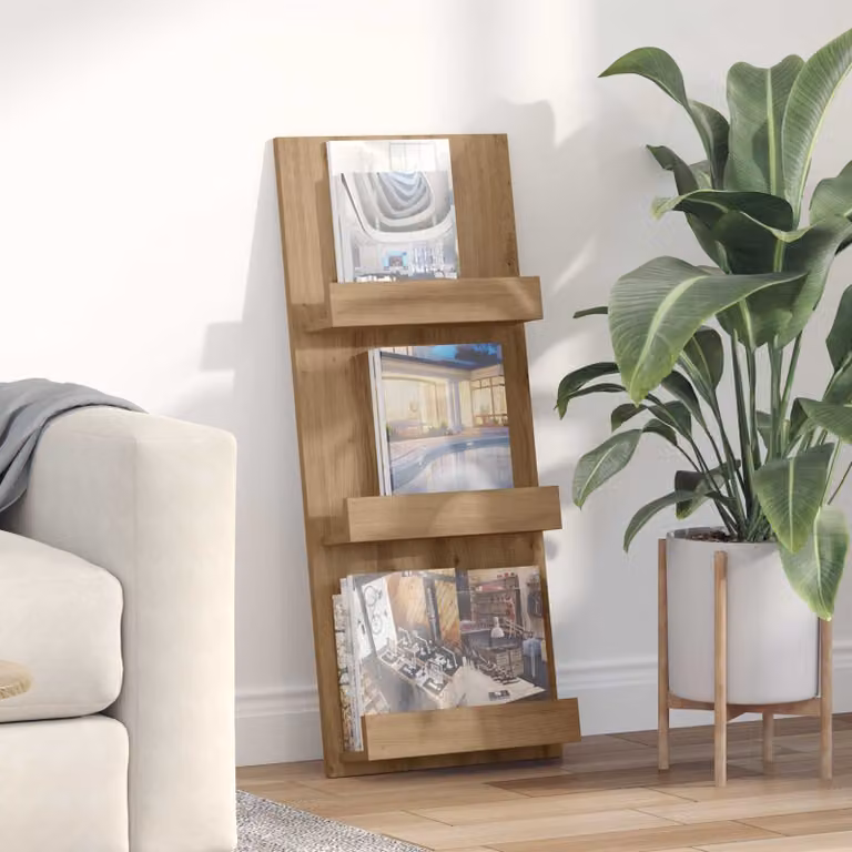 Scaffale per riviste vidaXL in legno marrone stile moderno L: 43 cm, P: 11 cm, H: 102 cm