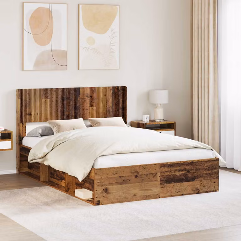 Testiera Letto vidaXL in Legno e MDF Moderno, Colore Marrone, L: 156,5 cm, H: 7,0 cm, P: 12,5 cm