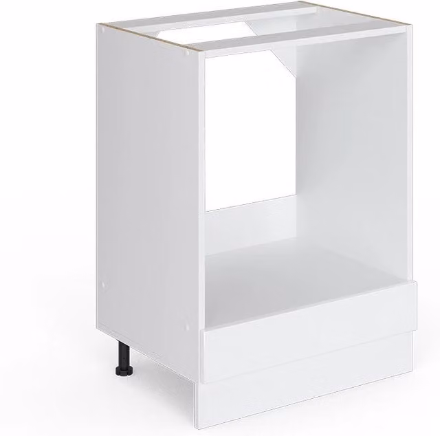Mobile per forno da incasso R-Line Vicco Bianco lucido e Rovere, L: 60 cm, H: 81,6 cm