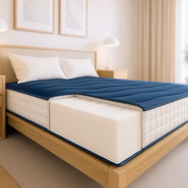 Materasso The White Stone in Gel e Waterfoam Anallergico, Antibatterico e Traspirante, Colore Blu, L/P/H: 140 x 190 x 20 cm
