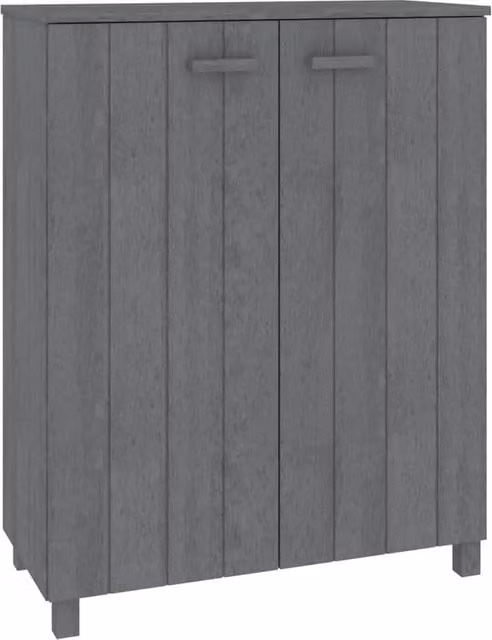 Scarpiera mobile in pino massiccio e MDF stile rustico colore grigio opaco per ingresso o soggiorno L/P/H: 85 x 40 x 108 cm