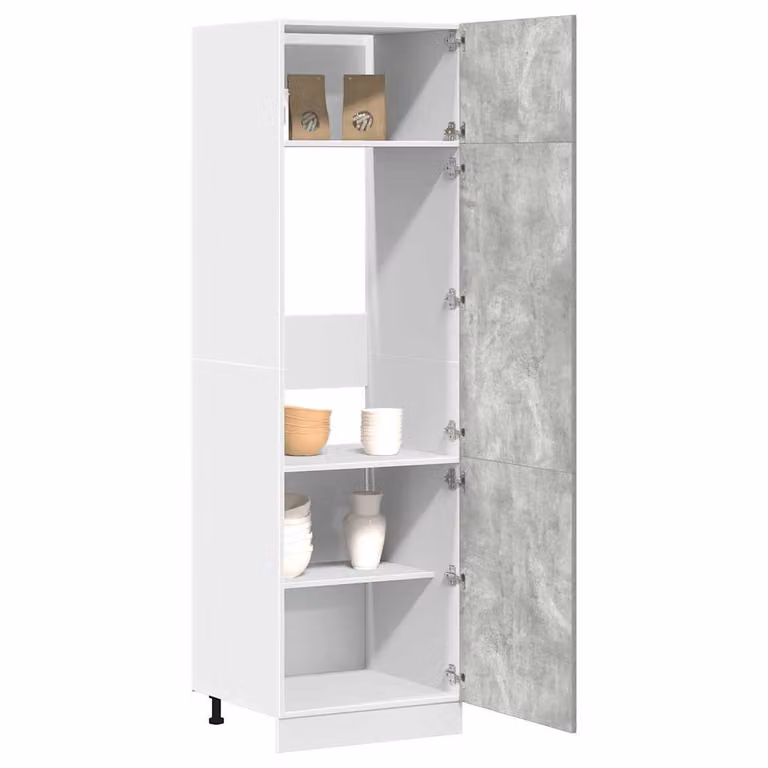 Mobile per frigo vidaXL in MDF grigio con ante a battente L: 60 cm, P: 57 cm, H: 207 cm