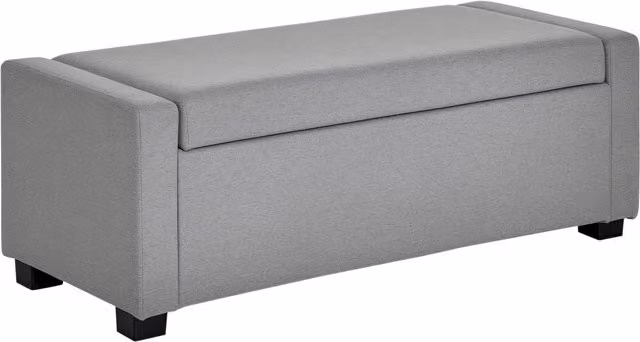 Panca fondoletto con vano contenitore HOMCOM in tessuto grigio, design moderno, L 120 x P 50 x H 44 cm