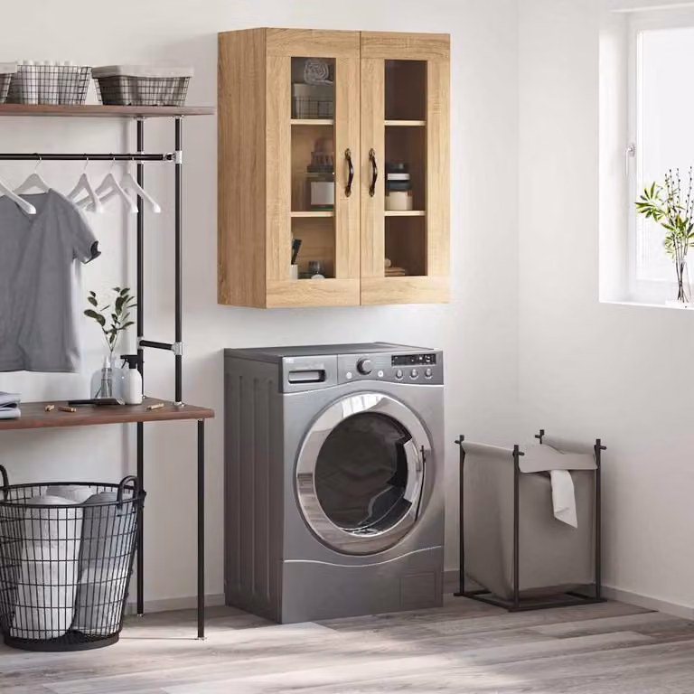 Mobile a parete vidaXL in legno Rovere Sonoma, L: 69,5 cm, P: 34 cm, H: 90 cm