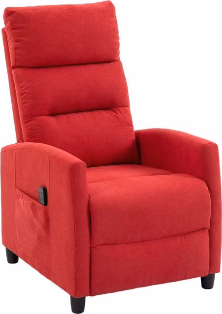 Poltrona Relax Reclinabile HOMCOM con Poggiapiedi e Tasche, Reclinazione Manuale 160°, Rivestimento in Ciniglia, Rosso Vino
