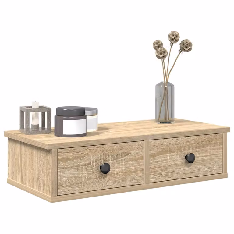 Scaffale a parete con cassetti vidaXL in MDF marrone moderno L: 60 cm, P: 28 cm, H: 15 cm