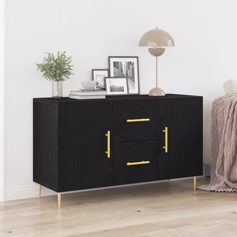 Credenza moderna vidaXL in legno ingegnerizzato nero L 100 x P 36 x H 60 cm