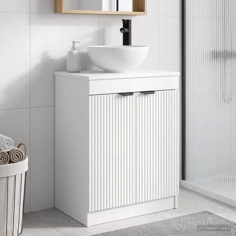 Mobile da bagno con lavabo vidaXL Bianco L: 54 cm, P: 35 cm, H: 83 cm