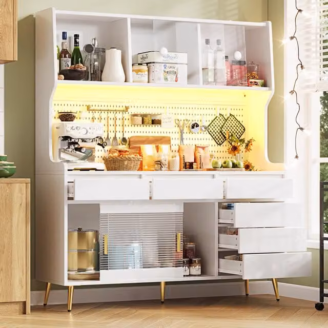Armadio Mivray moderno con ante scorrevoli in vetro e MDF, illuminazione LED integrata, colore bianco, L: 145 cm, P: 39 cm, H: 171 cm
