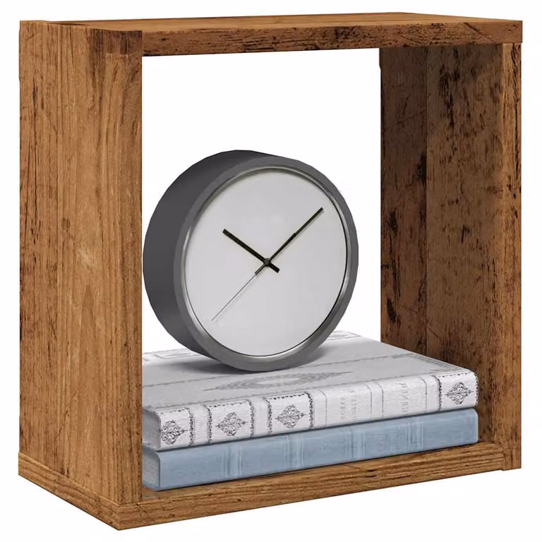 Set di 2 mensole a cubo vidaXL in MDF color marrone opaco per parete, L/P/H: 30 x 15 x 30 cm