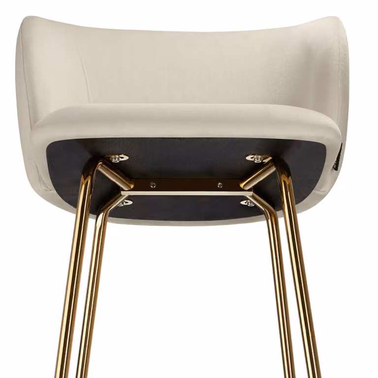 Set di 2 Sgabelli Luana con schienale in velluto beige e oro TecTake GmbH