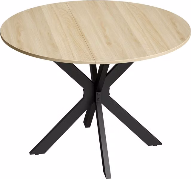 Tavolo Rotondo a Ribalta Pieghevole GIORDANOSHOP in Legno e Metallo, Colore Marrone e Nero, Ø 110 x H 76 cm