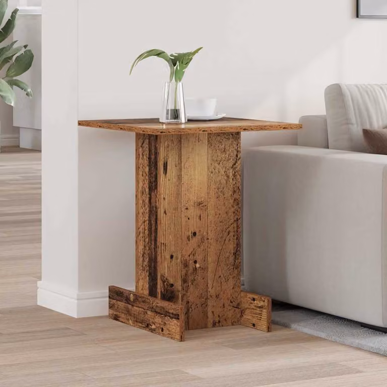 vidaXL Tavolino rettangolare in legno effetto vecchio marrone L/P/H: 44,5 x 45 x 55 cm
