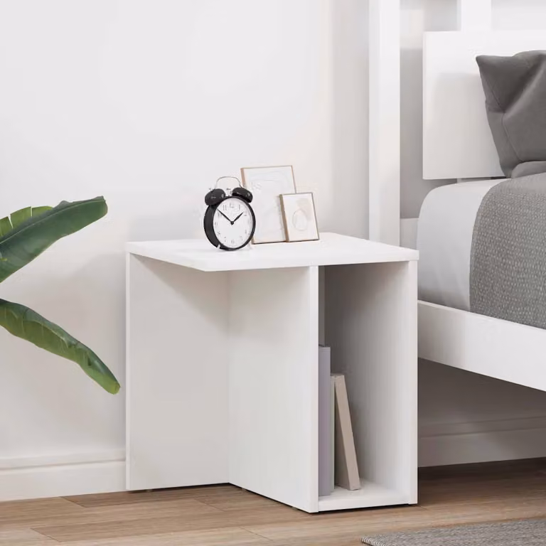 Set di 2 tavolini nidi moderni vidaXL in legno MDF bianco opaco L/P/H: 37 x 32 x 40 cm