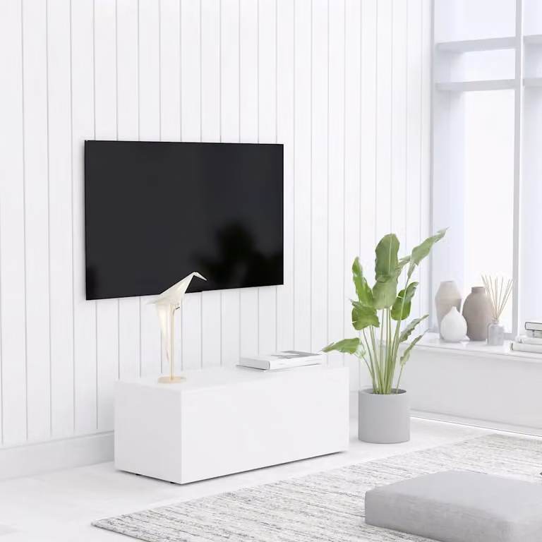 Mobile porta TV vidaXL bianco in legno MDF per soggiorno L: 80 cm, P: 34 cm, H: 30 cm