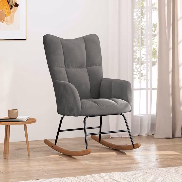 Sedia da Pranzo Moderna vidaXL in Velluto Grigio