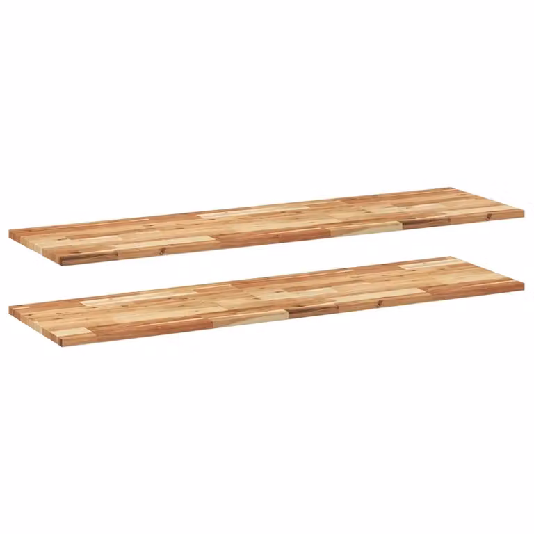 Set di 2 mensole da parete vidaXL in legno di acacia rifinito a olio, marrone, L 160 x P 40 x H 2 cm