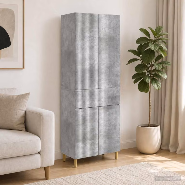 Set di mobili da soggiorno moderno vidaXL composto da mobile basso e pensile in MDF Grigio opaco L/P/H: 90,0 x 34,5 x 66,0 cm e 48,09 x 2,0 x 2,0 cm