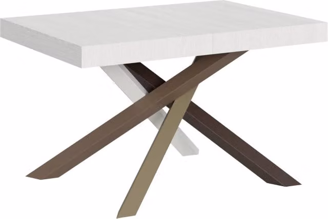 Tavolo Allungabile Volantis GIORDANOSHOP Bianco Frassino con Piano in MDF Laminato L: 140-400 cm, P: 90 cm, H: 77 cm