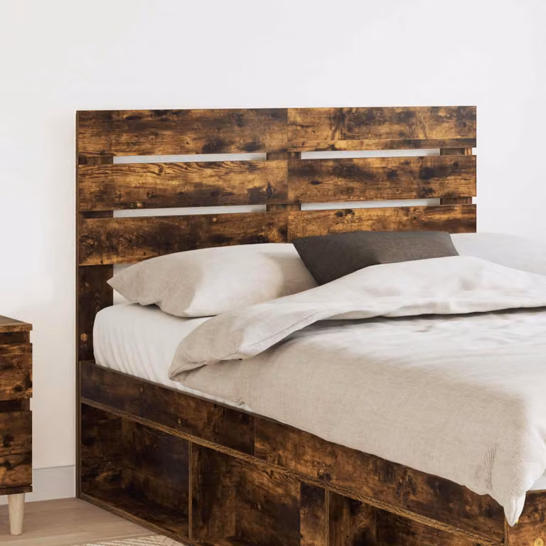 Testiera per letto vidaXL in legno ingegnerizzato rovere fumé marrone