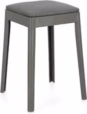 Sgabello SCOOBY Grigio scuro con struttura in metallo e seduta in tessuto moderno