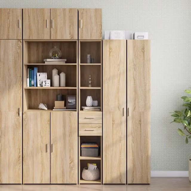 Mobile lavabo a parete vidaXL moderno in legno marrone L: 30 cm, P: 42,5 cm, H: 225 cm