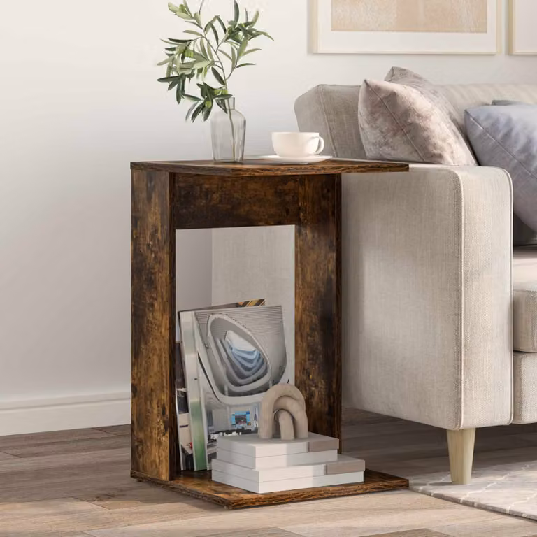 vidaXL Tavolo laterale moderno in rovere color marrone L 40 cm, P 38 cm, H 62,5 cm
