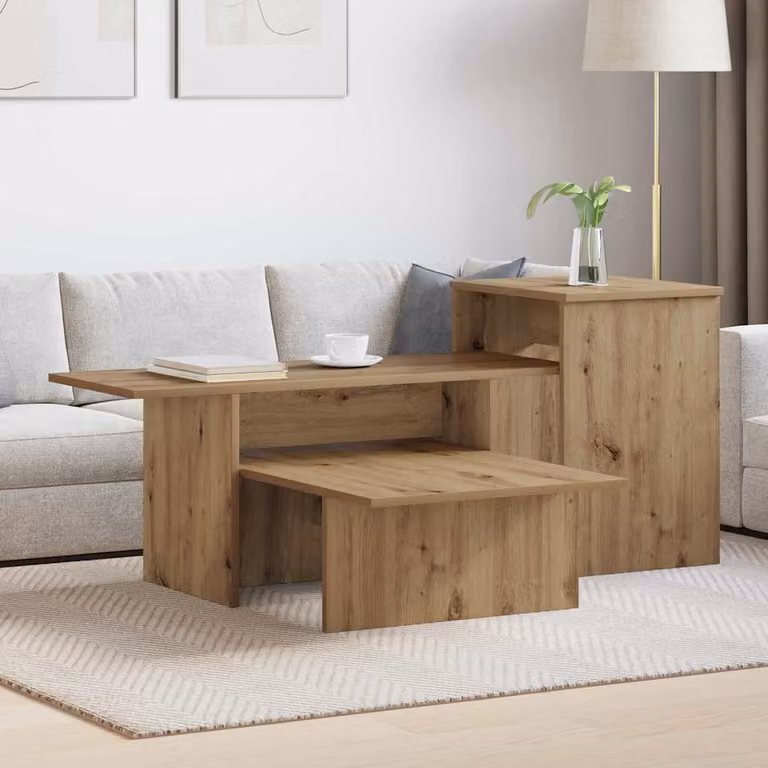 vidaXL Tavolo consolle moderno in rovere marrone L: 91,5 cm, P: 35 cm, H: 38,5 cm