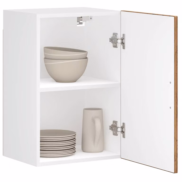 Pensile da cucina moderno vidaXL in legno e MDF, bianco e marrone, L: 60 cm, H: 31 cm, P: 40 cm