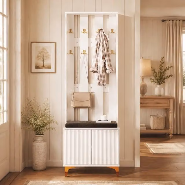 Armadio moderno bianco e grigio con ante a battente e chiusura soft close per camera da letto L: 180.5 cm, P: 60.5 cm, H: 180.5 cm