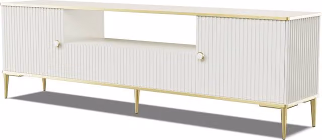 Mobile porta TV Petra 180 2D1S Bim Furniture colore Cashmere e Oro con gambe in metallo