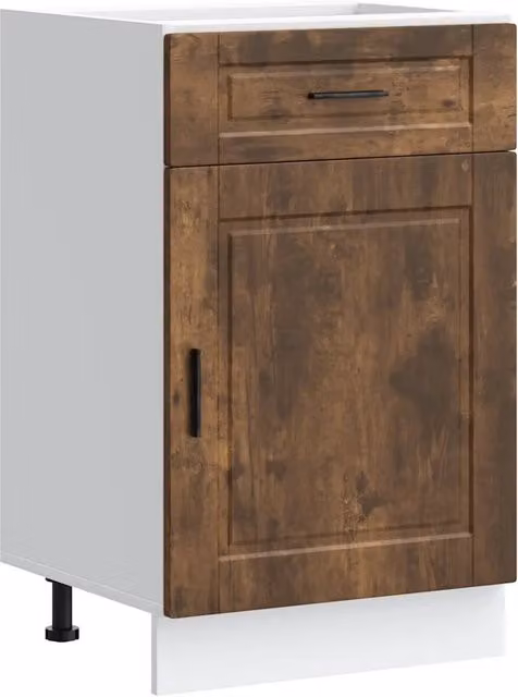 Mobile da cucina moderno HELLOSHOP26 in legno composito marrone con ante e cassetti L/P/H: 50 x 46 x 81,5 cm