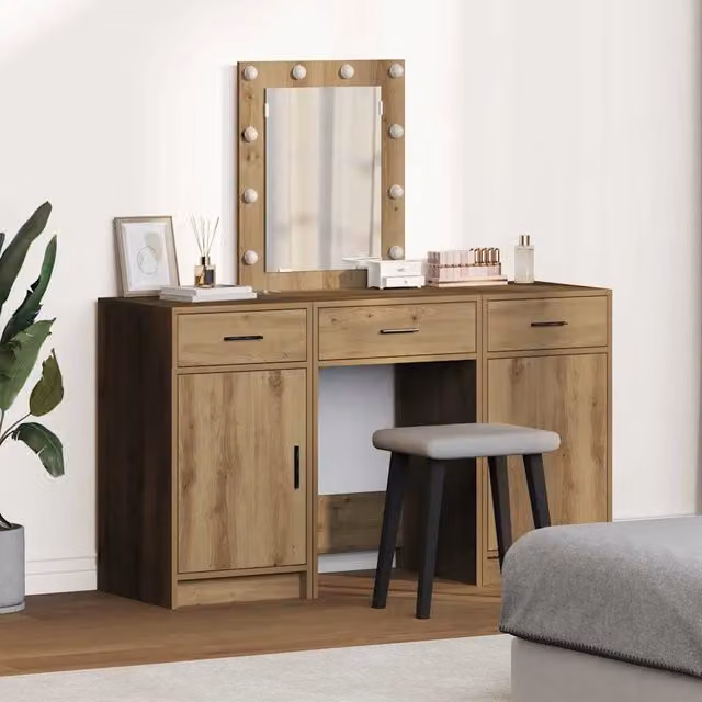 Tavolo da trucco moderno vidaXL in legno marrone L 50 cm, P 41 cm, H 135 cm